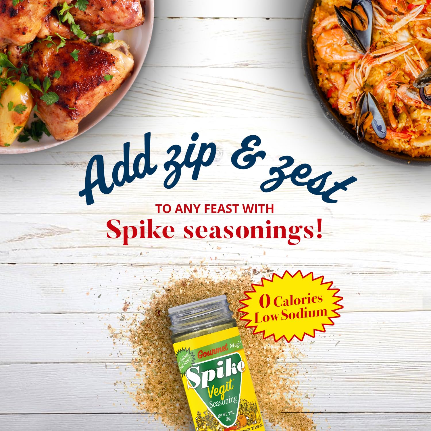 Amazon.com : Spike Vegit Magic! - Gluten Free-2oz : Mixed Spices